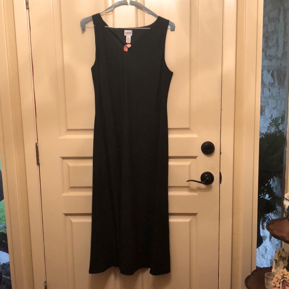 Classic black linen dress